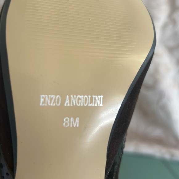 Vintage Stunning Enzo Angiolini Aeemelle Brown Laced Oxford Block Heels Size 8M - Picture 11 of 15